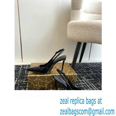 Dolce & Gabbana Heel 10cm Patent Leather Slingbacks Black 2024
